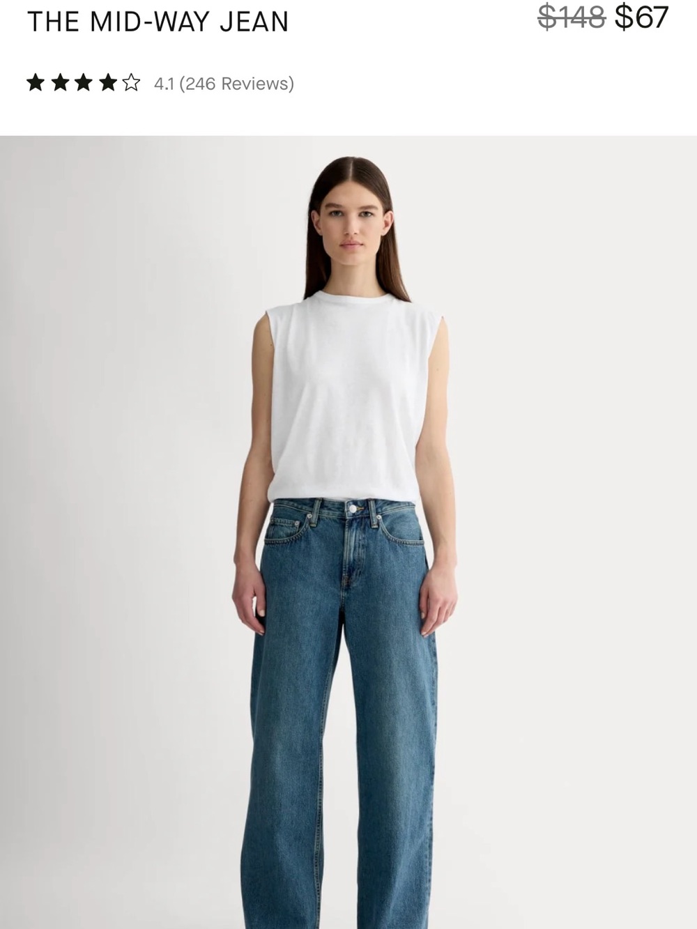 Everlane The Mid Way Jean - Blue